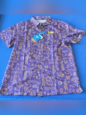 Large LSU Tigers Columbia PFG Omni-Shade Large Button Down Shirt Men's